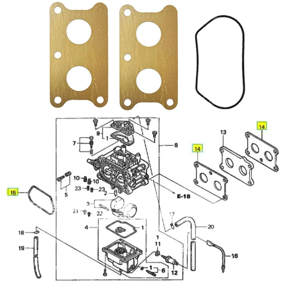 

1PCS Air Filter Gasket With Insulator Gasket FOR HONDA GXV530 GCV530 Engine Carburetor Repair Kit 16212-Z0A-000 17228-Z0A-003