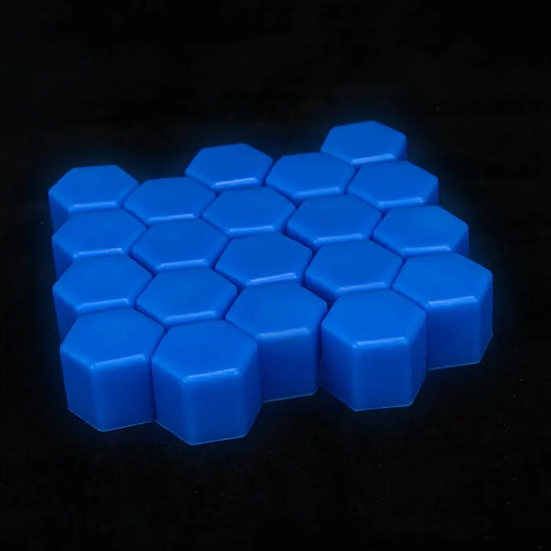 20pcs luminous blue Cars  wheel screw cap silicone tyre nut Dustproof anti rust cover 15/17/19/ 21mm