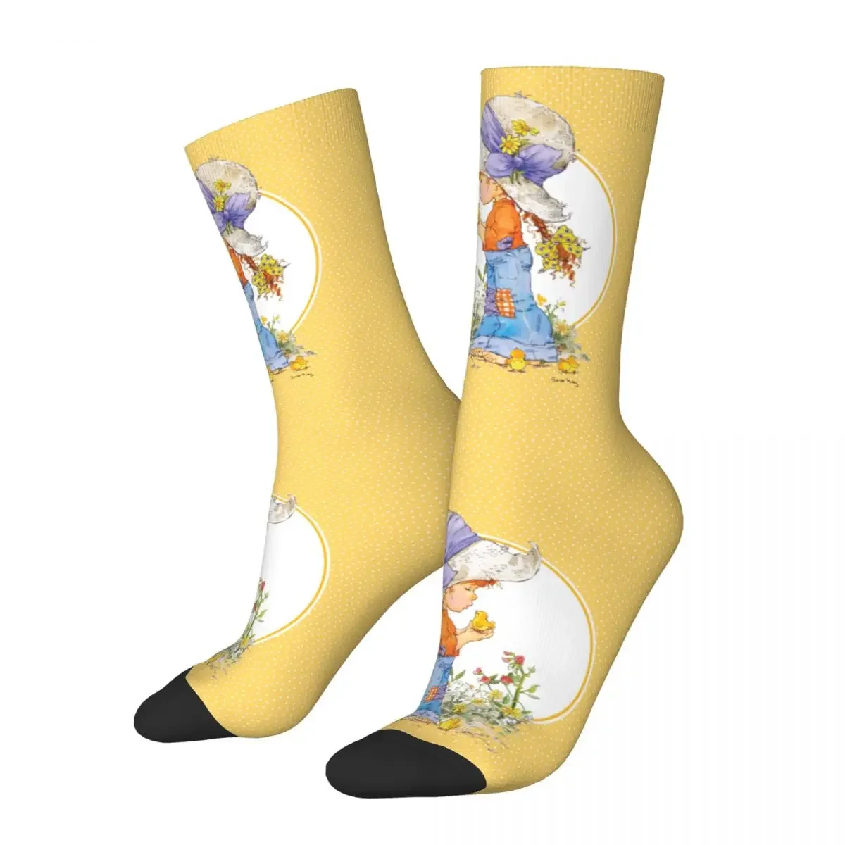 Sarah Kay Girl Country Life Cartoon Football Socks Accessories Soft Middle Tube Socks Birthday Present for Unisex