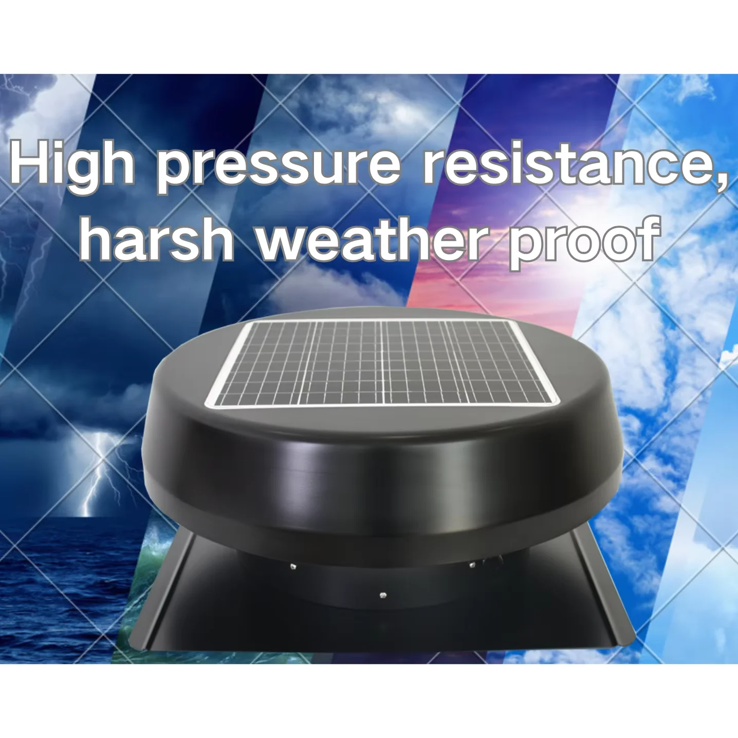 25 واط 12 بوصة مروحة تهوية السقف الشمسية للاستخدام في الهواء الطلق المنزل العادم الدفيئة المجلفن الصلب التبريد العادم #3