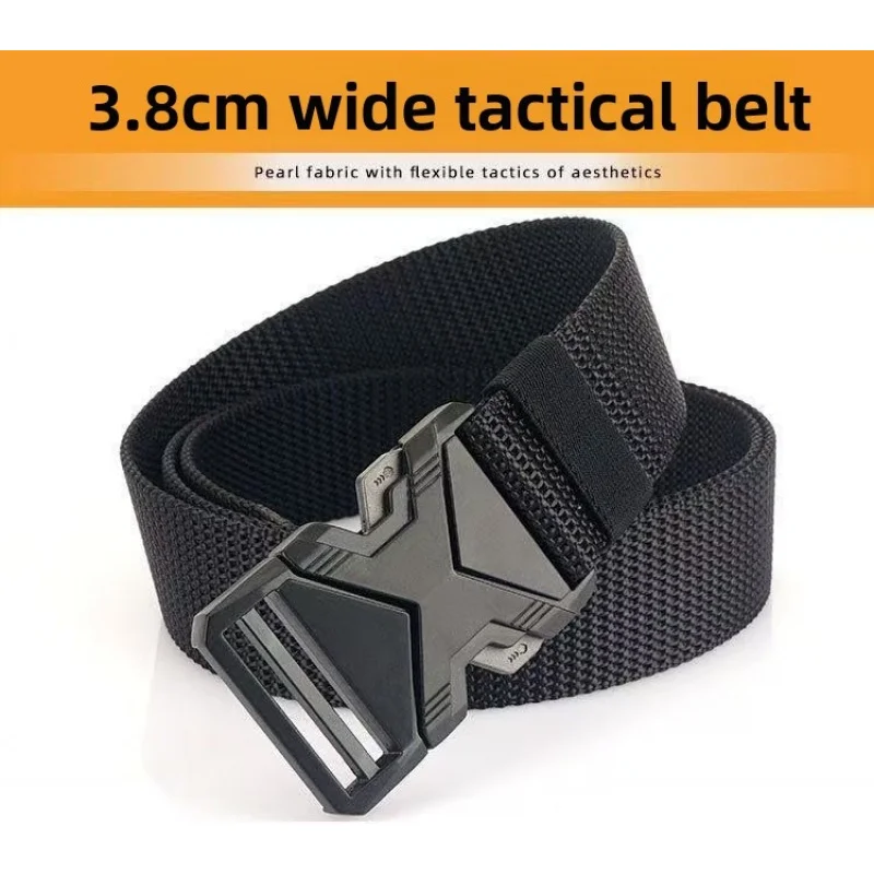 The New Men's 125cm Buckle Belt Nylon Braided Lightweight Breathable Daily Commuter Men's Belt