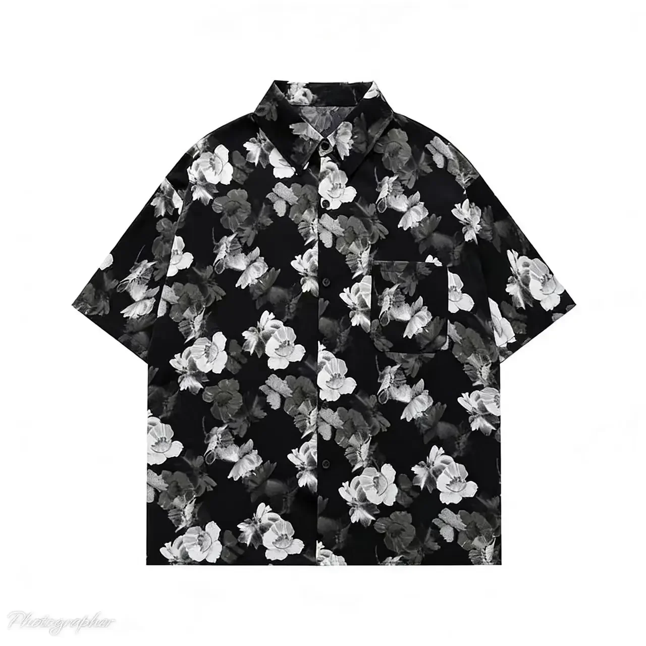 Hot Sale New Summer Floral Print Casual Shirt, Short Sleeved, Loose Fit, Beach Vacation, Couple Style, Young Fashionable