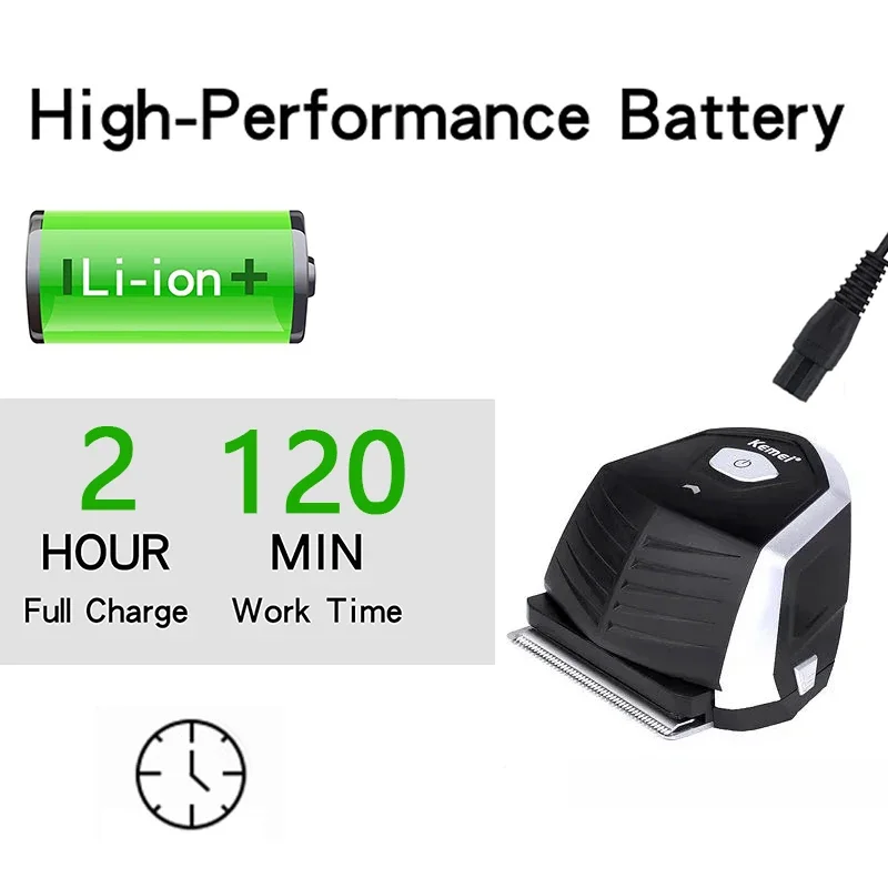 Kemei máquina de cortar cabelo elétrica profissional sem fio aparador barba 0.1mm cabeça careca auto máquina corte cabelo para homens crianças 6032