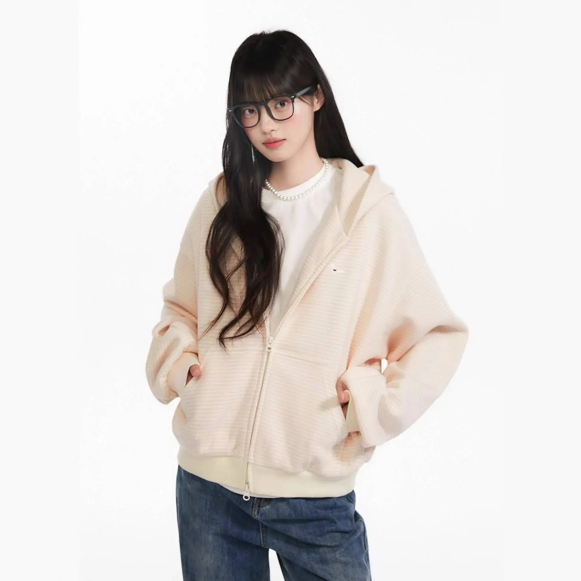 

Women's Striped Hoodies2025 Autumn Winter Flower Print Fleece Hooded Sweatshirt Warm Fuzzy Stylish Velvet Autumn Winter Pullover