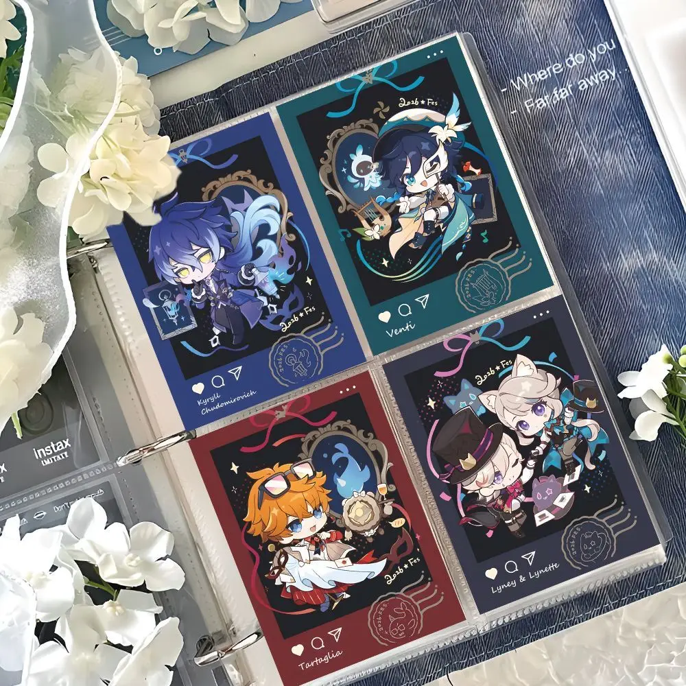 4Pcs/Pack Game Merch Fans Collection Character Card Barbatos Venti Lyney Lynette Kyryll Chudomirovich Flins Tartaglia Gift