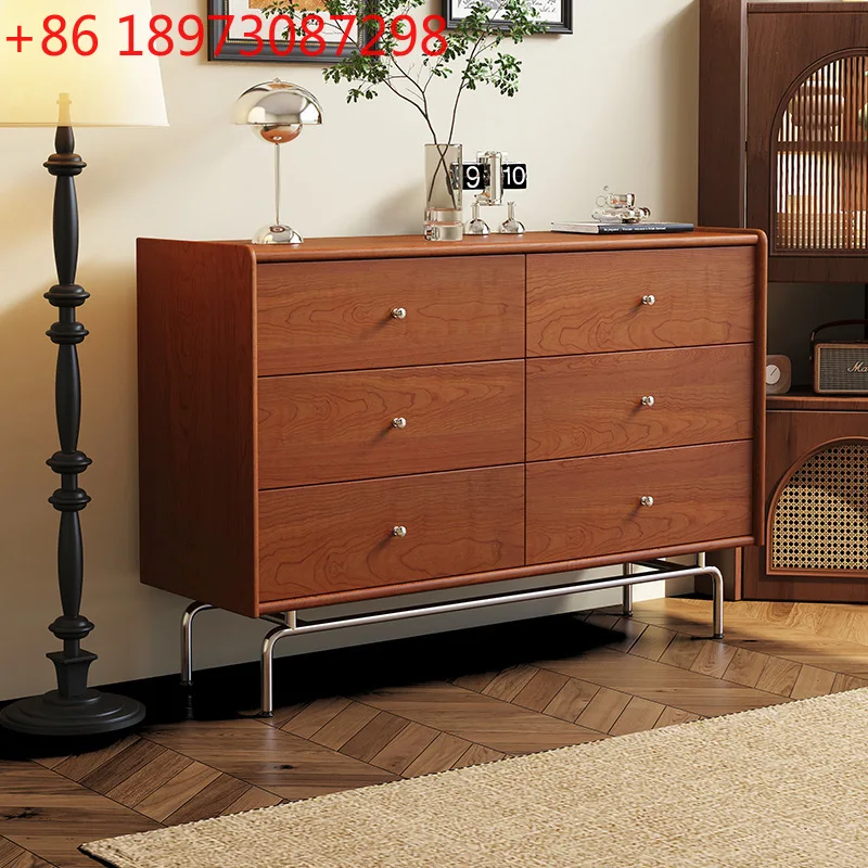 

Средневековый бытовой прикроватный шкаф для спальни из цельного дерева, французский настенный боковой шкаф