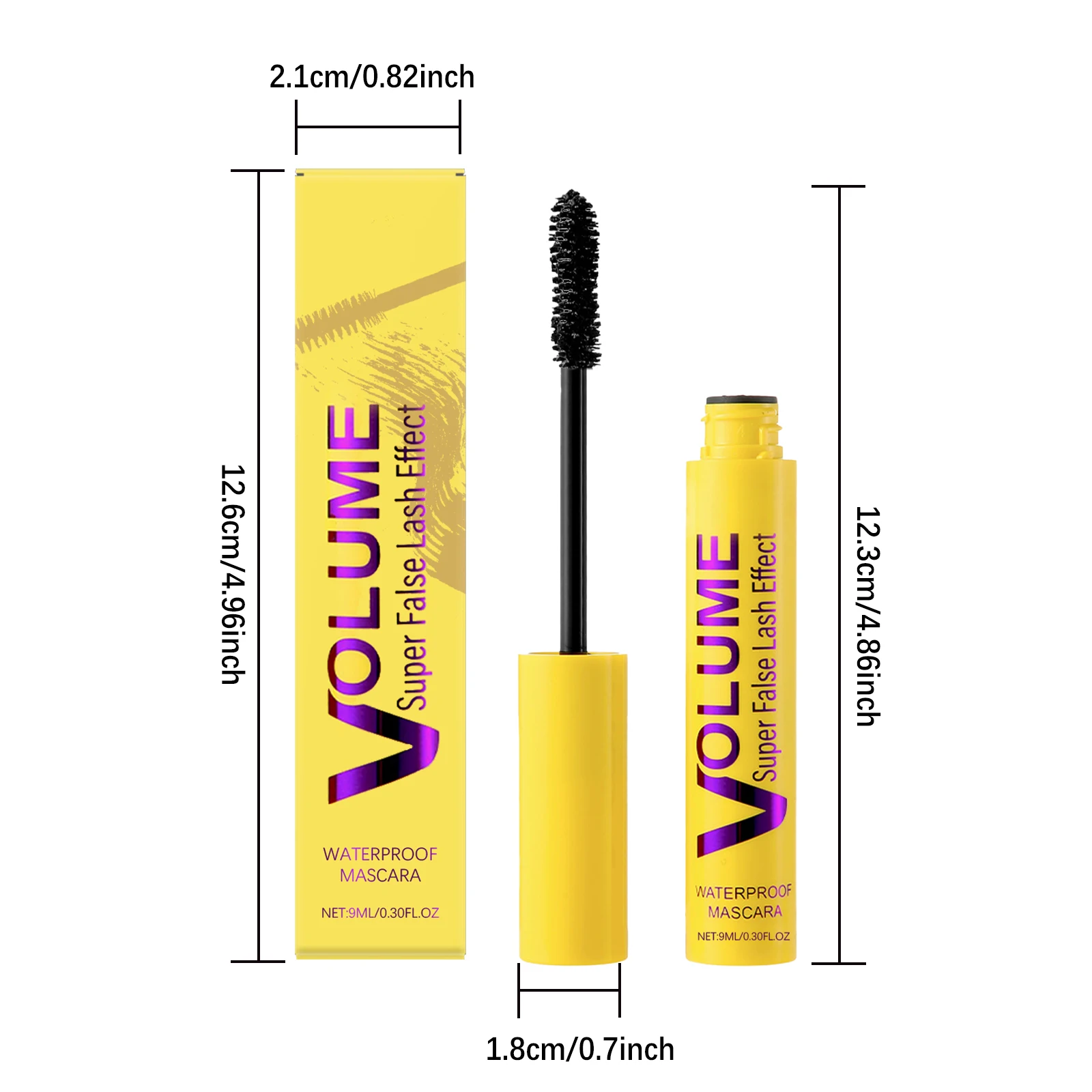 มาสคาร่าขนตาสีดำแปรงขนตาแบบมืออาชีพกันน้ำอย่างเป็นธรรมชาติยาวนานดัดผมหนาเพิ่มความยาวเครื่องสำอางแต่งตา