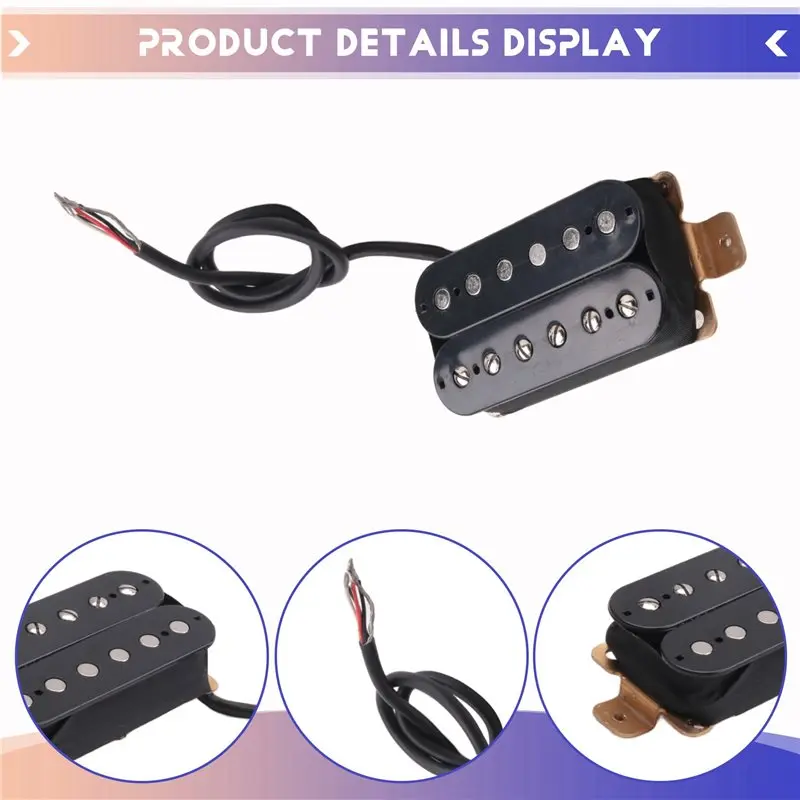 CGDS-2X 6-String Electric Guitar Neck Pickup HBA117 Alnico 5 Uncovered Humbucker Neck 50Mm Pickup Electric Guitar Pickup