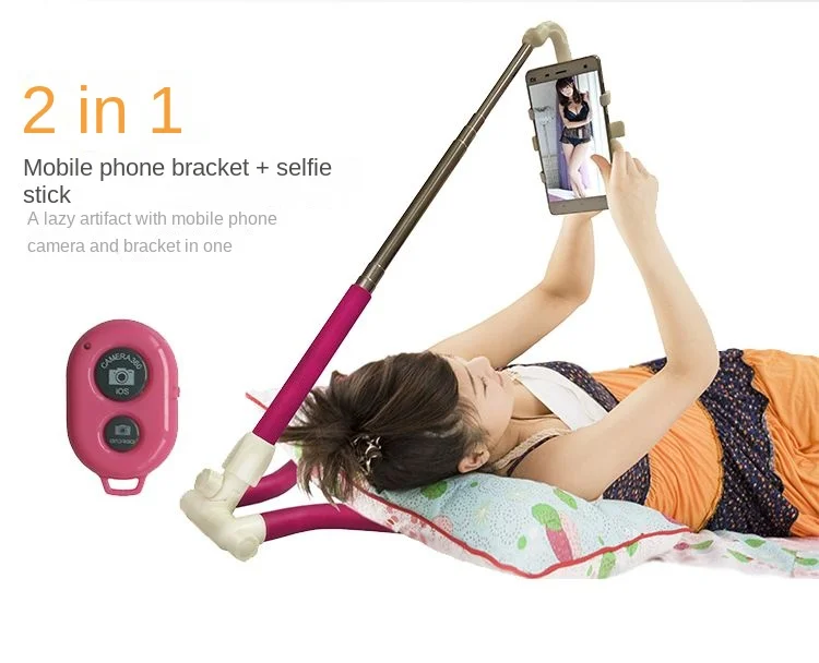 Universal Foldable Desktop Lazy Bracket, Rotating and Stretching, Neck Hanging Phone Stand, Sleeping and Watching God Tool