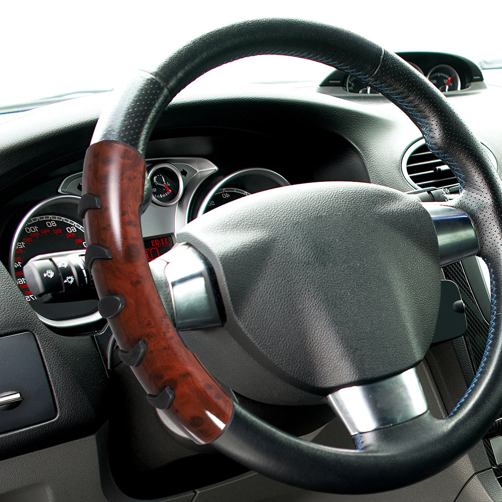 

Four Season Non-Slip Steering Wheel Cover Peach Wood Grain Seven Heart Design Universal Car Accessory Anti-Skid Steering Wheel