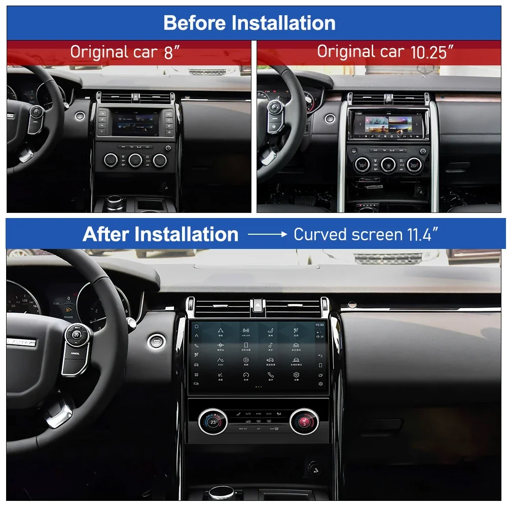 11.4 Inch Android Car Radio For Land Rover Discovery 5 LR5 L462 2017-2020 Multimedia Player Stereo GPS Navigation CarPlay