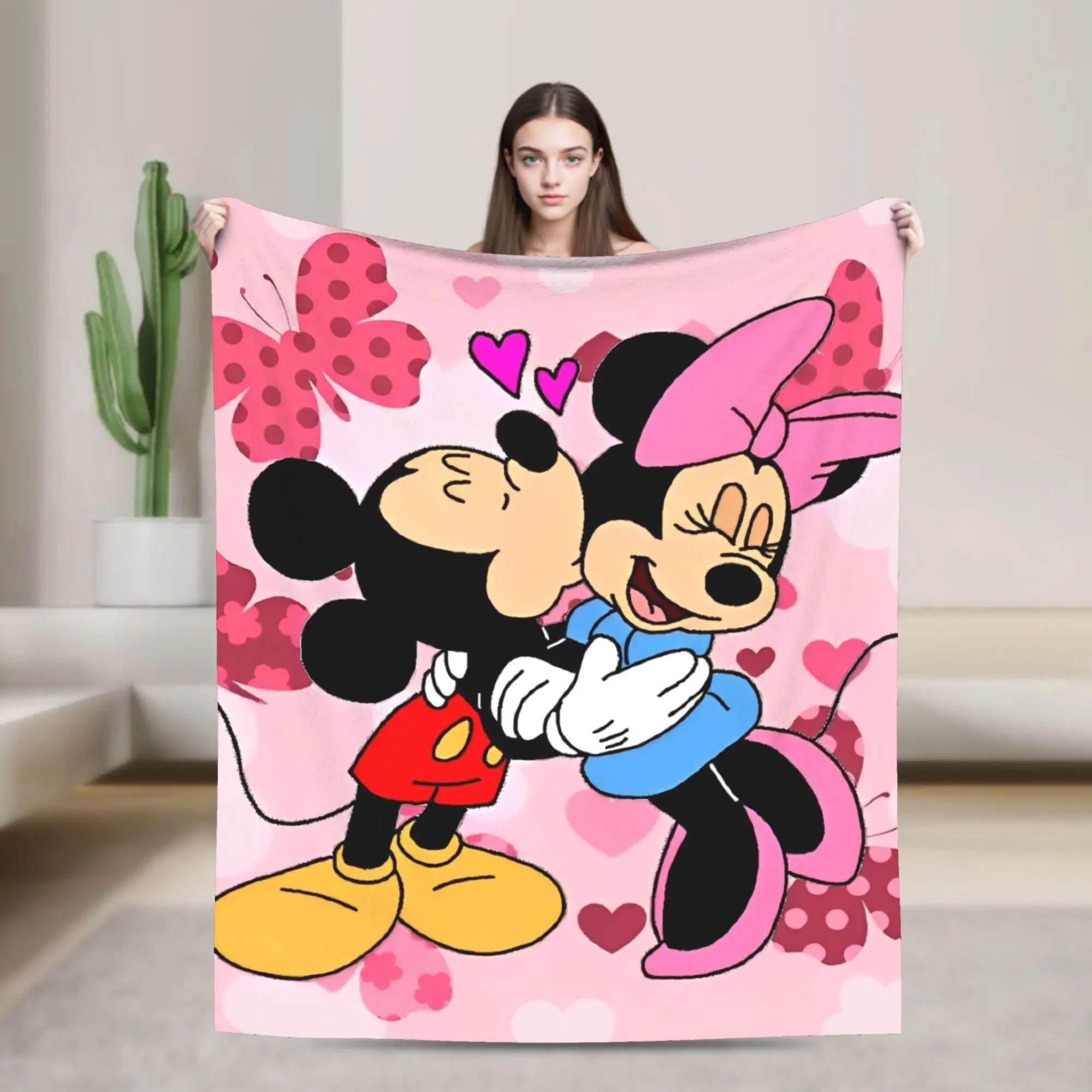 

Одеяла с Микки Маусом и Минни, фланелевое милое мультяшное супермягкое одеяло для постельного белья, дивана, кровати, коврика