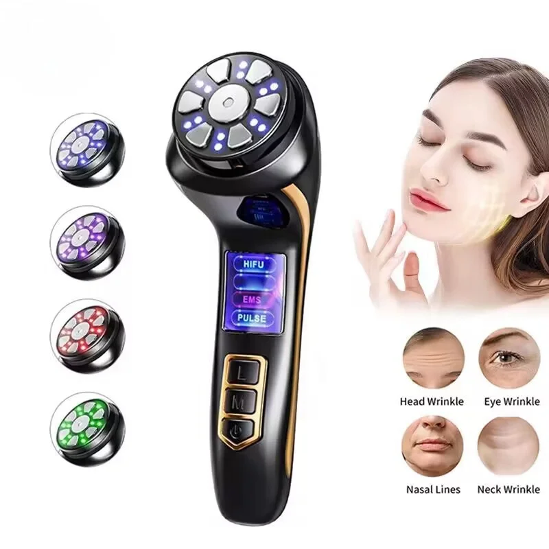 Mini Hifu 4 In1 Ultrasonic Machine EMS Micro Current Face Lift Rejuvenating Wrinkle Resistant Firming Anti-Aging Beauty Device