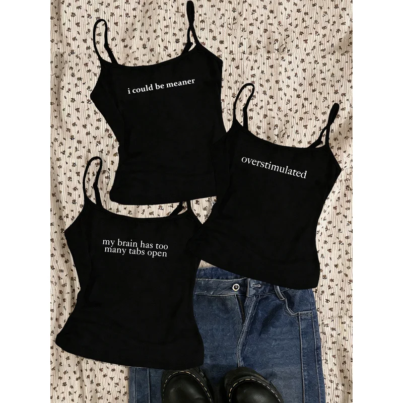 3pcs Y2K Sexy Women'S Tank Top, Casual Slim Fit, Adjustable Buckle, Sexy Camisole Top