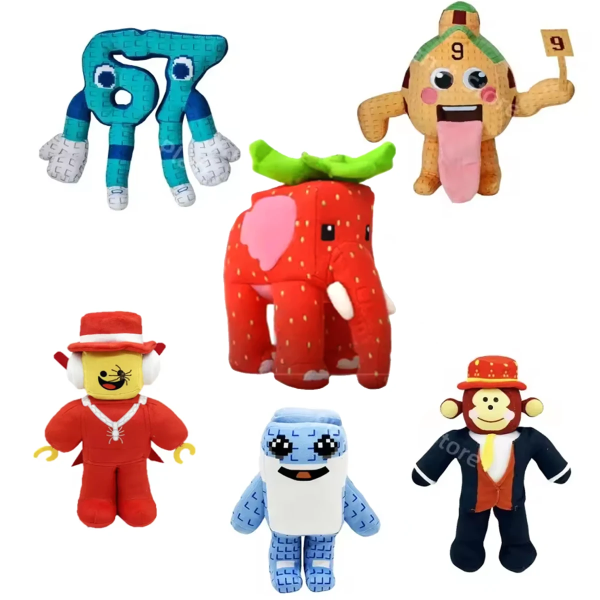 لطيف سرقة الدماغ Esok School أفخم سامي جانديل الفراولة الفيل بلوشي رقم. 9 منزل دمية محشوة ناعمة هدية المشجعين