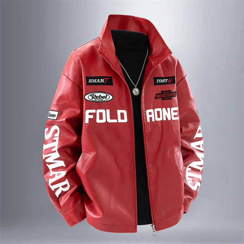 Men's Retro Style Stand-Up Collar Motorcycle PU Leather Jacket Spring Autumn Fashionable Flexible Men's Leather Coat for 2025