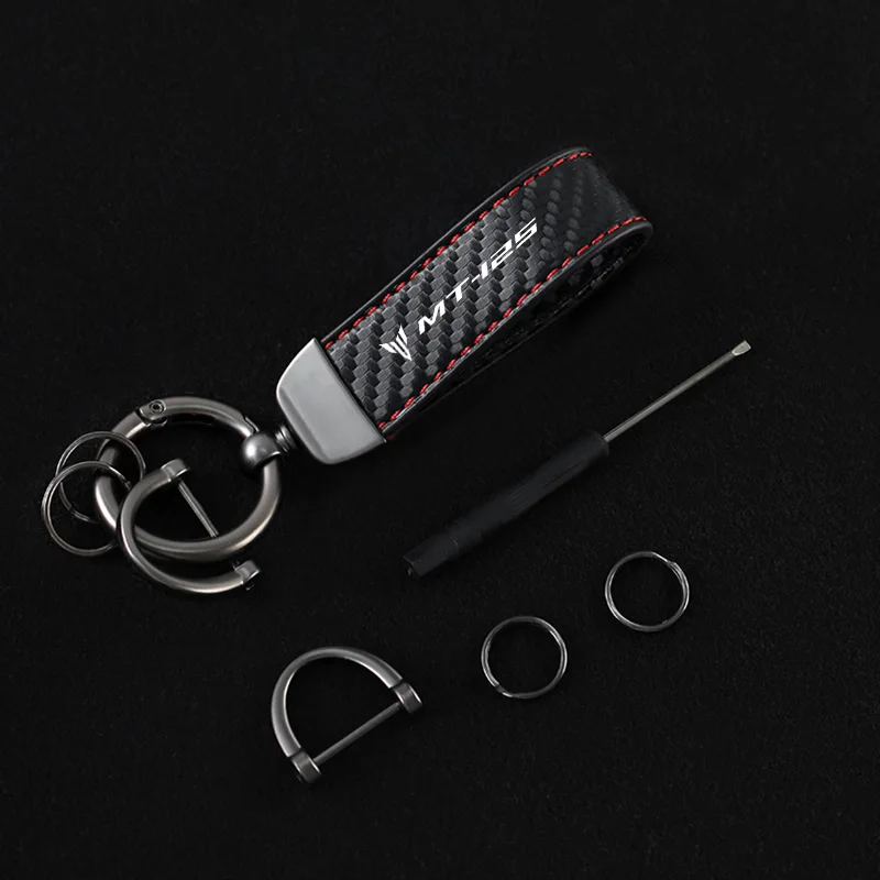Motorcycle Carbon Fiber Leather Keychain for Yamaha MT01 MT09 MT07 MT10 MT125 MT 01 09 07 03 10 MT-01 MT-10 MT-03 Keychain