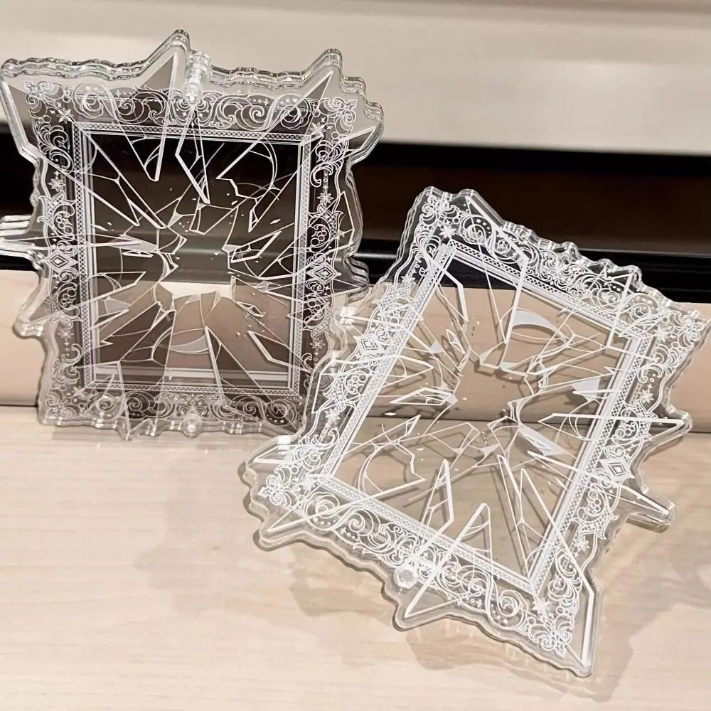 Broken Mirror Idol Card Display Stand Waterproof Transparent Card Protective Case Acrylic Dustproof Photo Card Holder