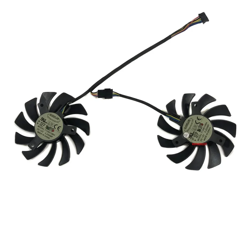 Refroidisseur de pépinière GPU, ventilateur de cartes vidéo, ASUS GTX 660Ti DirectCU II, ASUS GTX 1060 SI OC, T128010BH,FD7010H12S, ensemble de 2 pièces