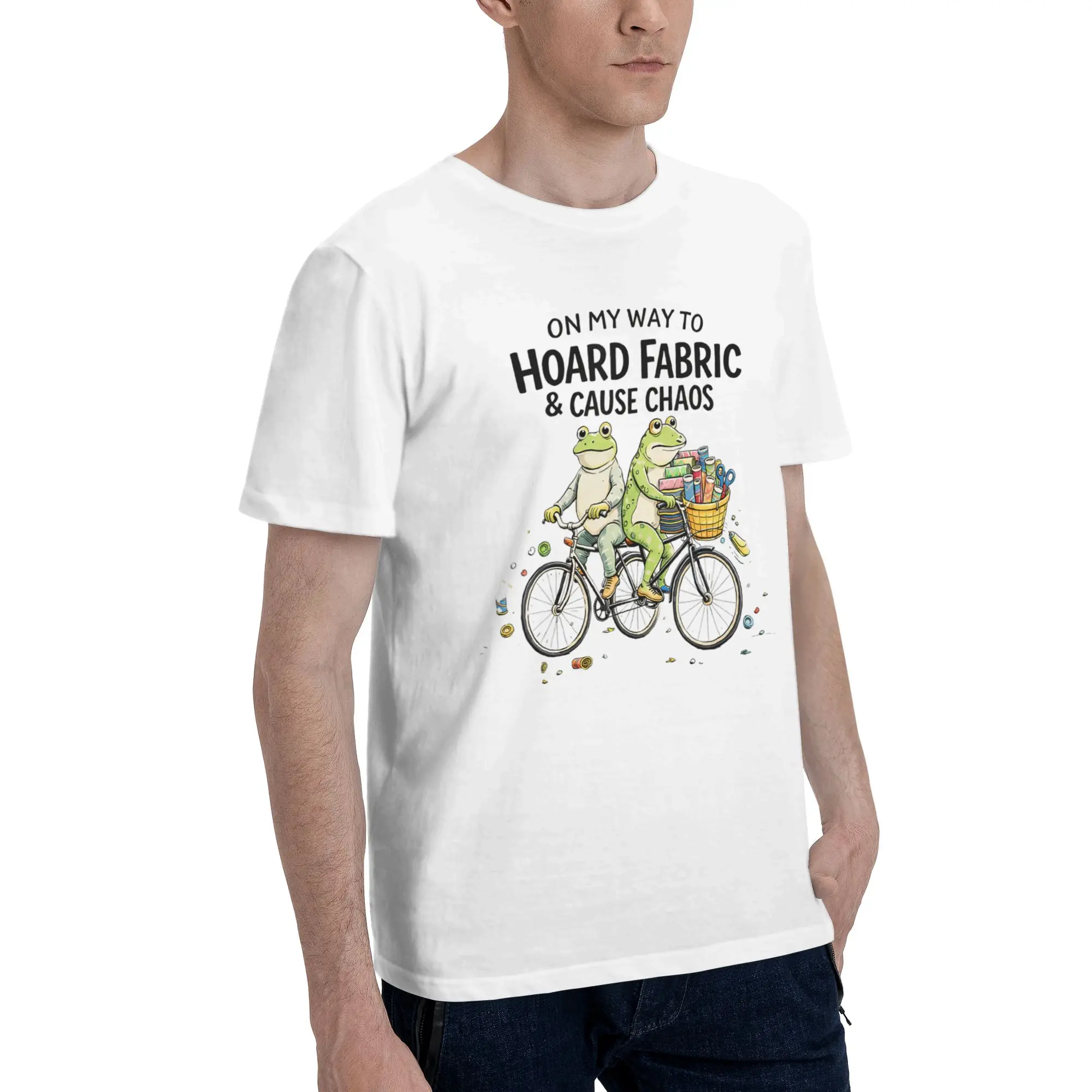 New Arrival On My Way to Hoard Fabrics and Cause Chaos T Shirt for Men Women  100% Cotton Tee Shirt Short Sleeve Clothes