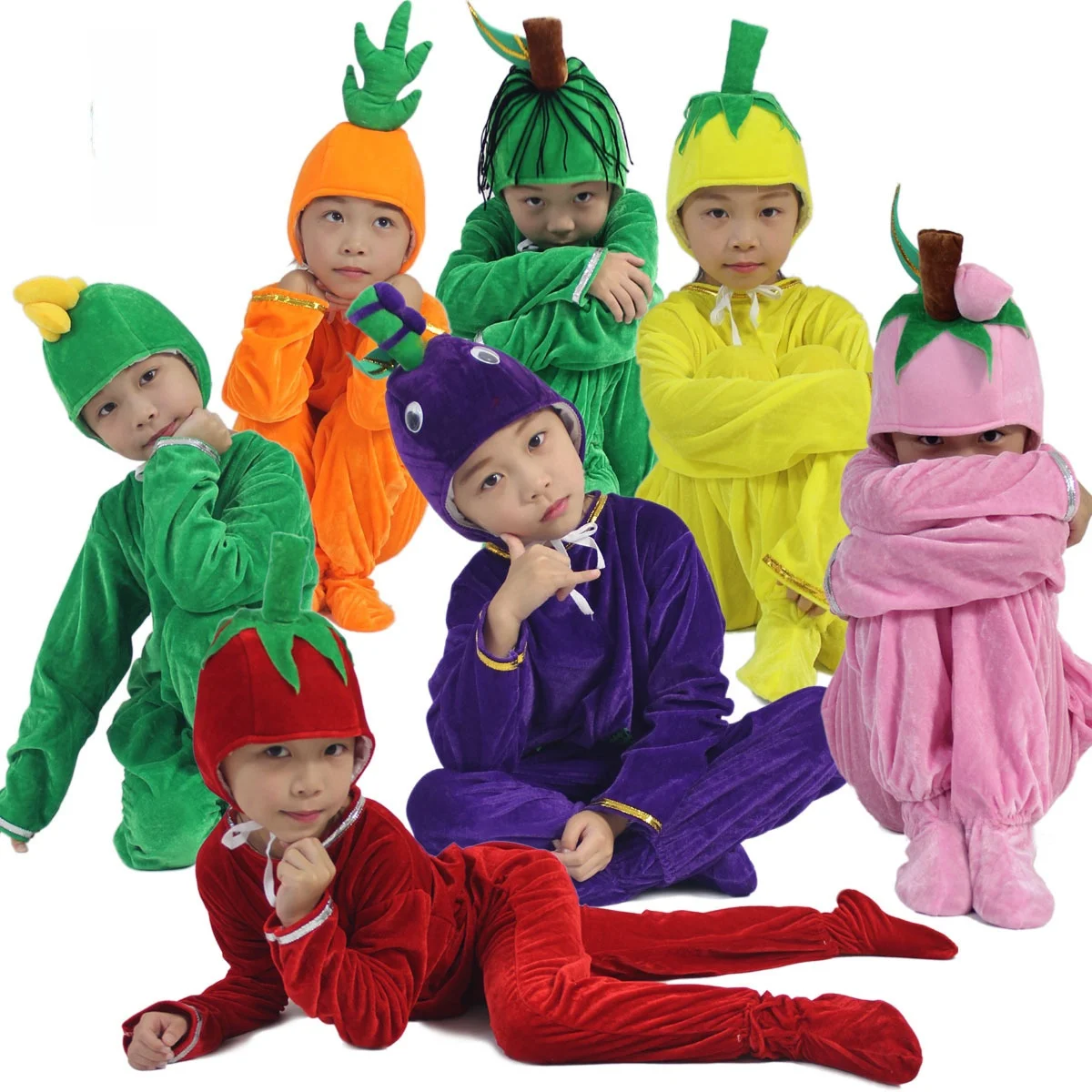 

Carrot Cucumber Peach Mango Grape Tomato Fruit Cosplay Costume Halloween Dance Performance Outfit Accessories Stage Costume