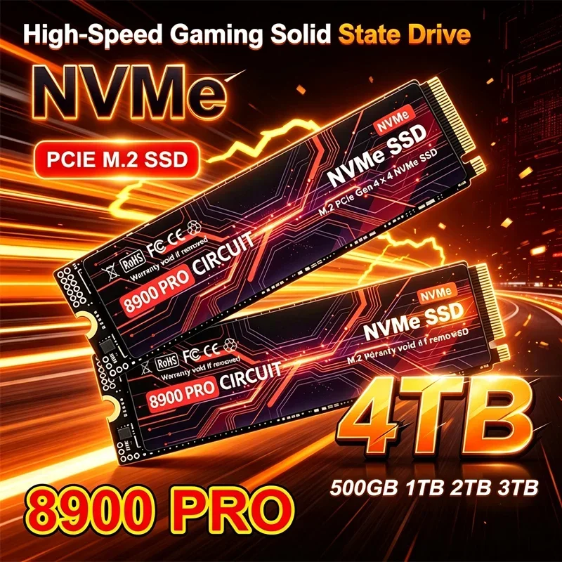 SSD M.2 NVMe de 3500 MB/s, modelo 8900 PRO, PCIe Gen4.0 X4, TLC 3D NAND, 1 TB, 4 TB, formato 2280, unidade de estado sólido interna para jogos, compatível com PS5, PC e portátil.