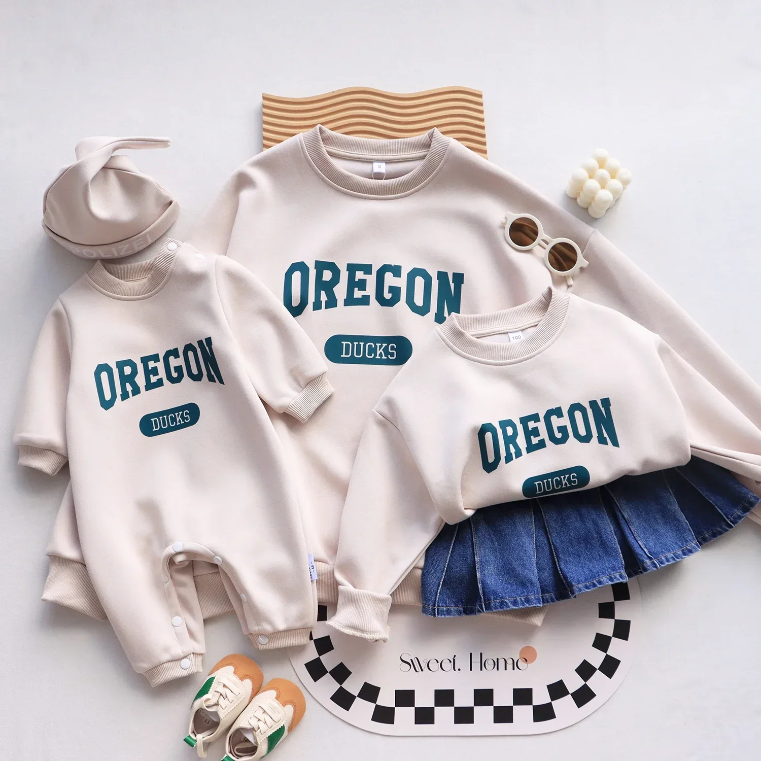 Suitable for The Photo of The Family Clothing New Mother and Daughter Son Hoodie A Family of Three Mother and Son Cotton Hoodies