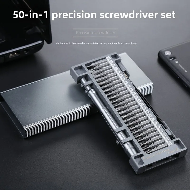 50 in 1 Precision Screwdriver Set CR V Steel Magnetic Bits Rotating Handle Repair Tool Kit for Phone Computer Laptop Small