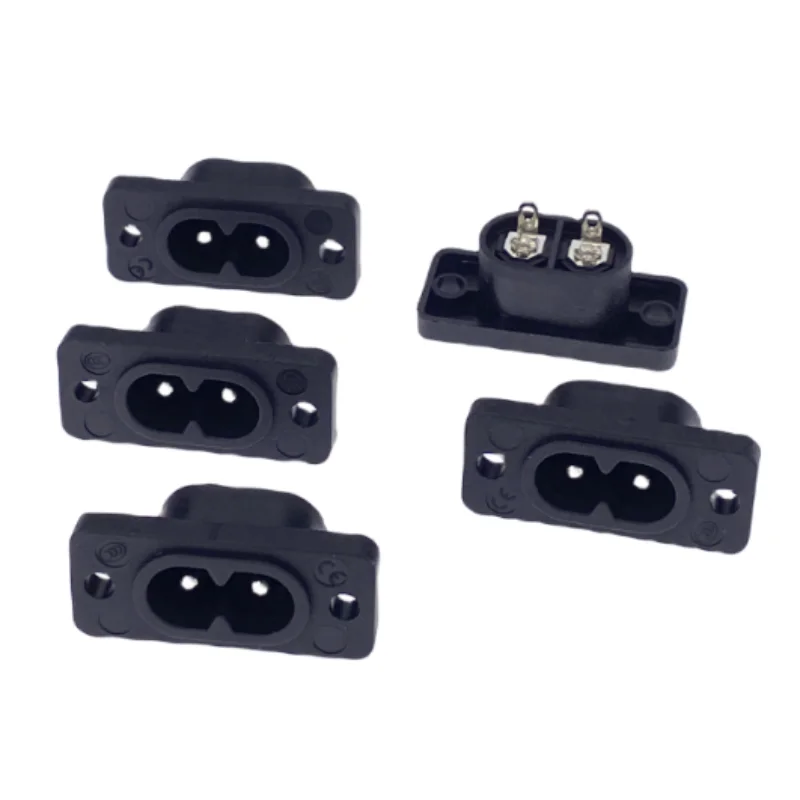 fengyidz New Hot Selling AC250V 2.5A 5pcs 2Pin IEC 320 C8 Screw Mount Inlet Plug Socket