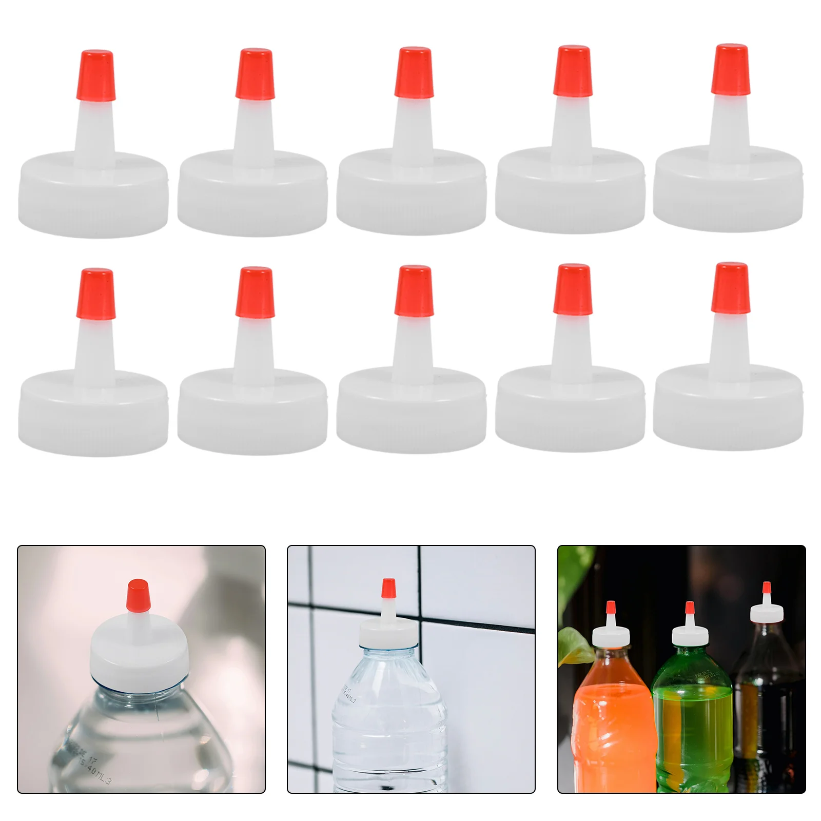 

20 Pcs Hollow Bottle Cap Condiment Squeeze Bottles Dispensing Flip Top Caps for