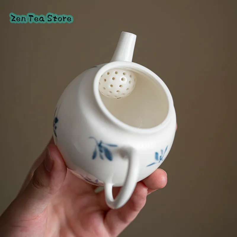 Hand-painted Teapot Butterfly Orchid One Person Drink Small Pot Household Ceramic Kung Fu Tea Set Hand-made Teapot