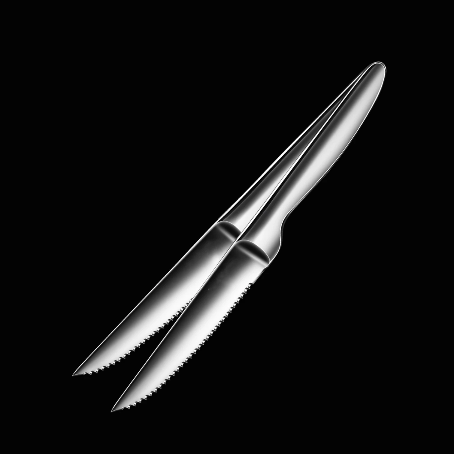 

2 ножа для стейка из нержавеющей стали 420 с сертификацией LFGB, идеально полированные, с ультра-отражающим покрытием, для семейного ужина