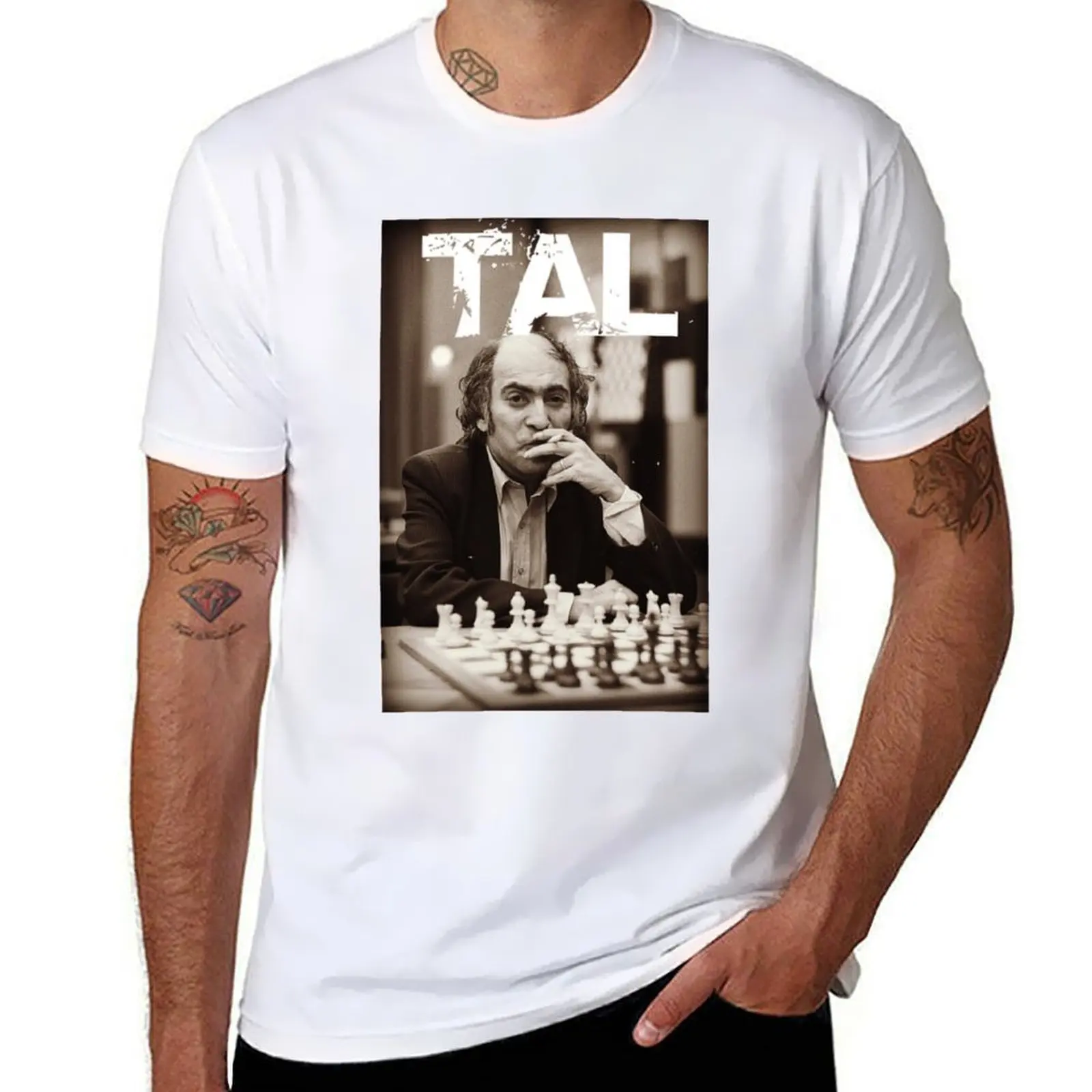 Russian Chess Grandmaster Mikhail Tal T-Shirt t shirt men 100% cotton luxury brand t shirts designer T-Shirt