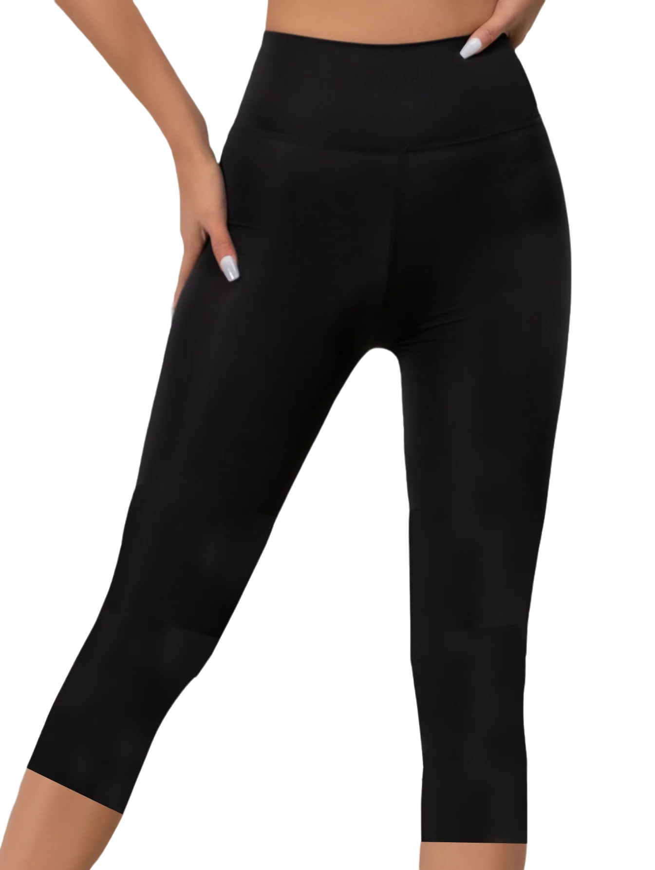 High-Waist Yoga Pants Elastic Running 7/8 Length Trousers for Women Comfortable Stretch Fitness Capri Pants