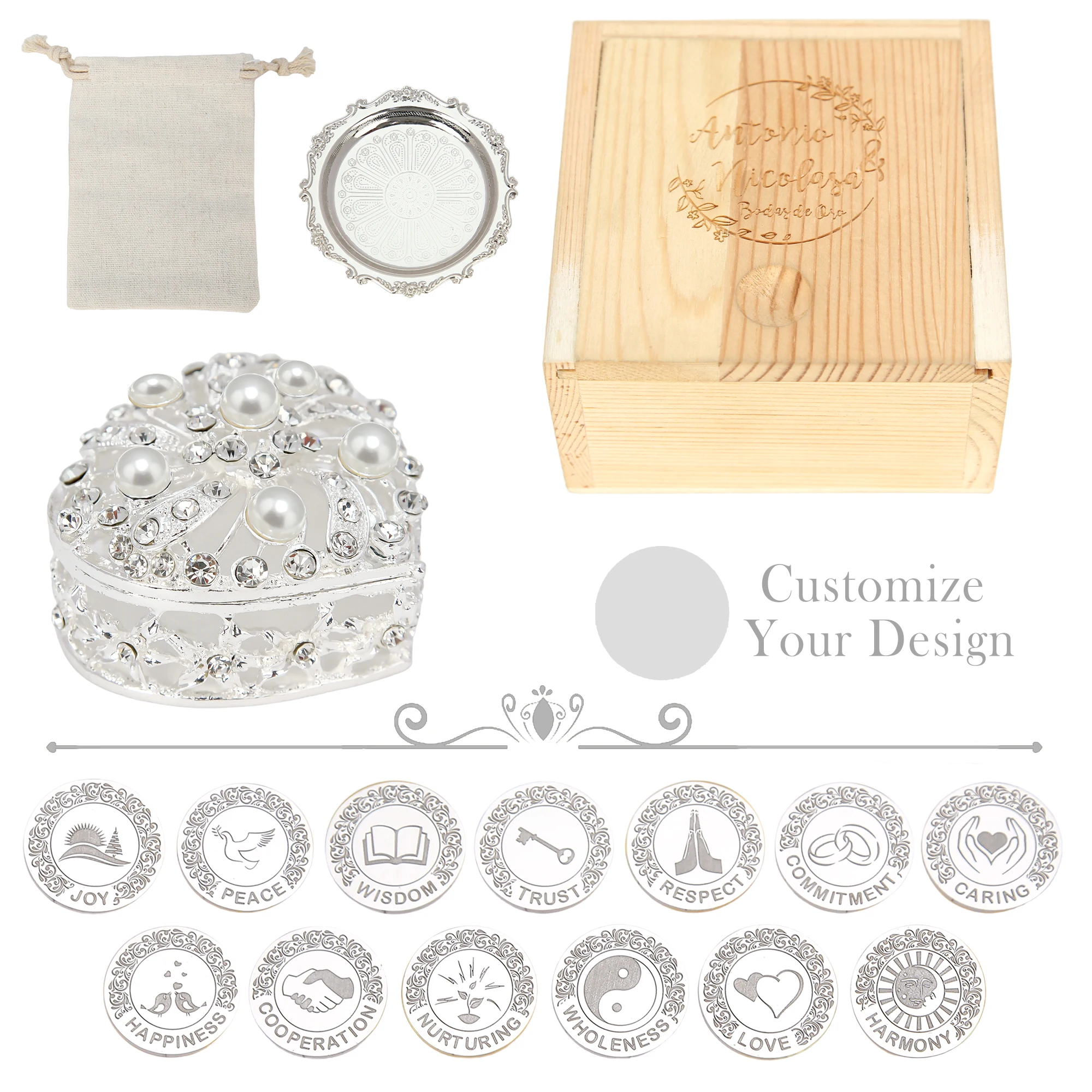 

Wedding Arras Wedding Coins Our Lady of Guadalupe Spanish , English Novelty Gold-plated Coins