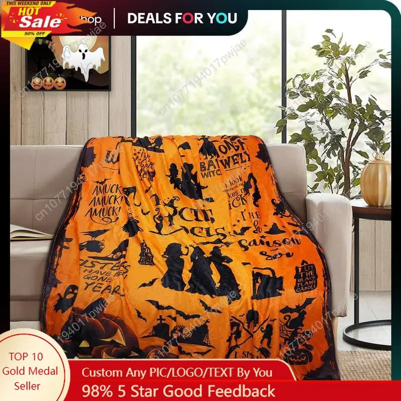 

Movie Witch Blanket Halloween Throw Blankets for Women Witch Flannel Fleece Blankets for Couch Sofa Bed Custom blankets