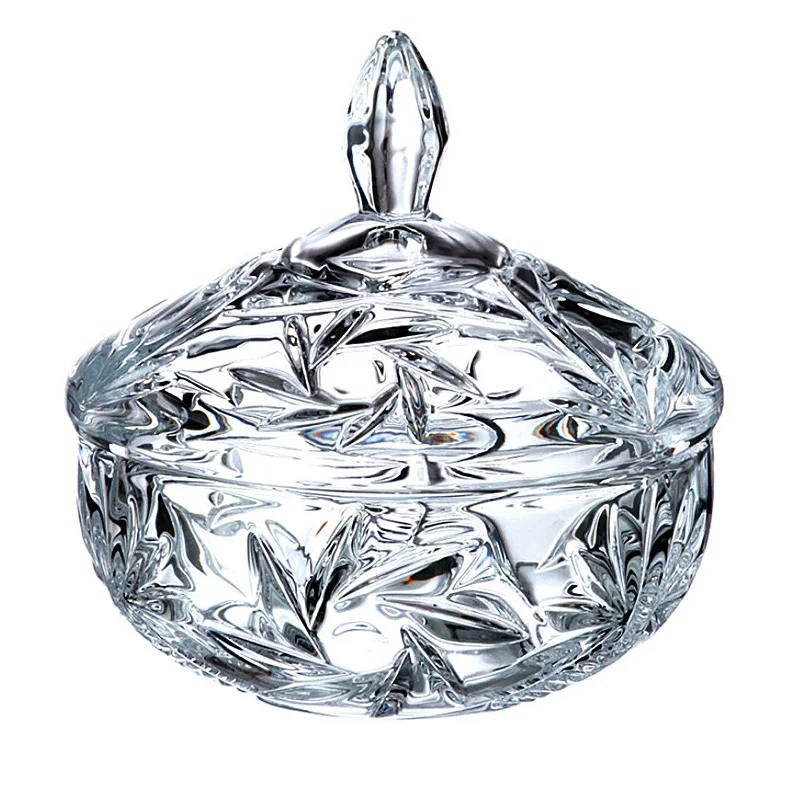 

Crystal glass Nordic European style living room creative fruit plate Crystal glass fruit bucket