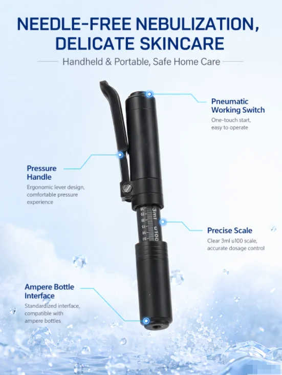 

NEW High Pressure Hyaluronic Acid Pen High density metal For Anti Wrinkle Lip injection hyaluron gun atomizer hyaluron pen