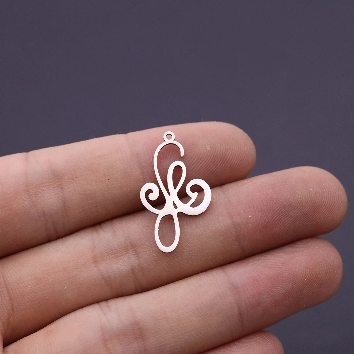 3Pcs Abstract Swirl Scroll Floral Charms Stainless Steel Pendants for DIY Jewelry Making Handcraft Earrings Necklace Supplies