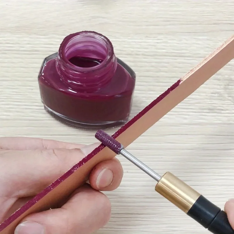 

1Pc Leather Edge Roller Dye Pen Colorful Edge Roller Applicator Essential Leather Edge Printing Tool for Leather Craft