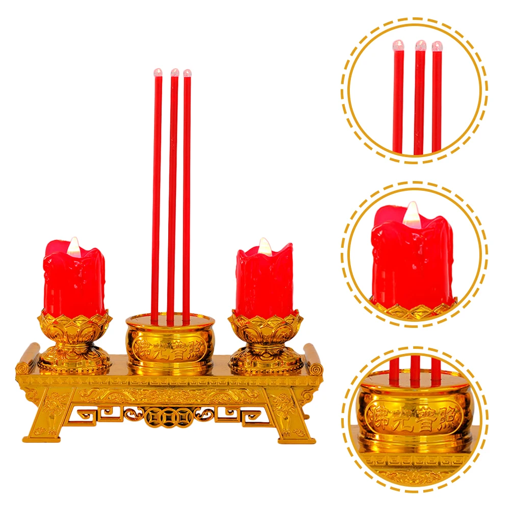 

Chinese Style Electronic Lamp Buddha Worship Light Home Festival Meditation Decor Tea Light Lantern