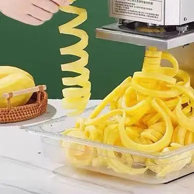 

Customizable Electric Spiral Cutting Potato Chip Machine Curly Chips Curly French Fries Spiral Potato Cutter