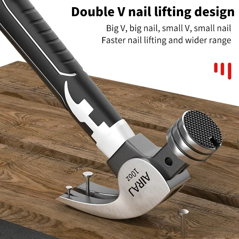 Oudisi Mini Claw Hammer with Magnetic Nail Holder - Durable, Non-Slip, Shockproof, Ideal for Carpentry, DIY & More