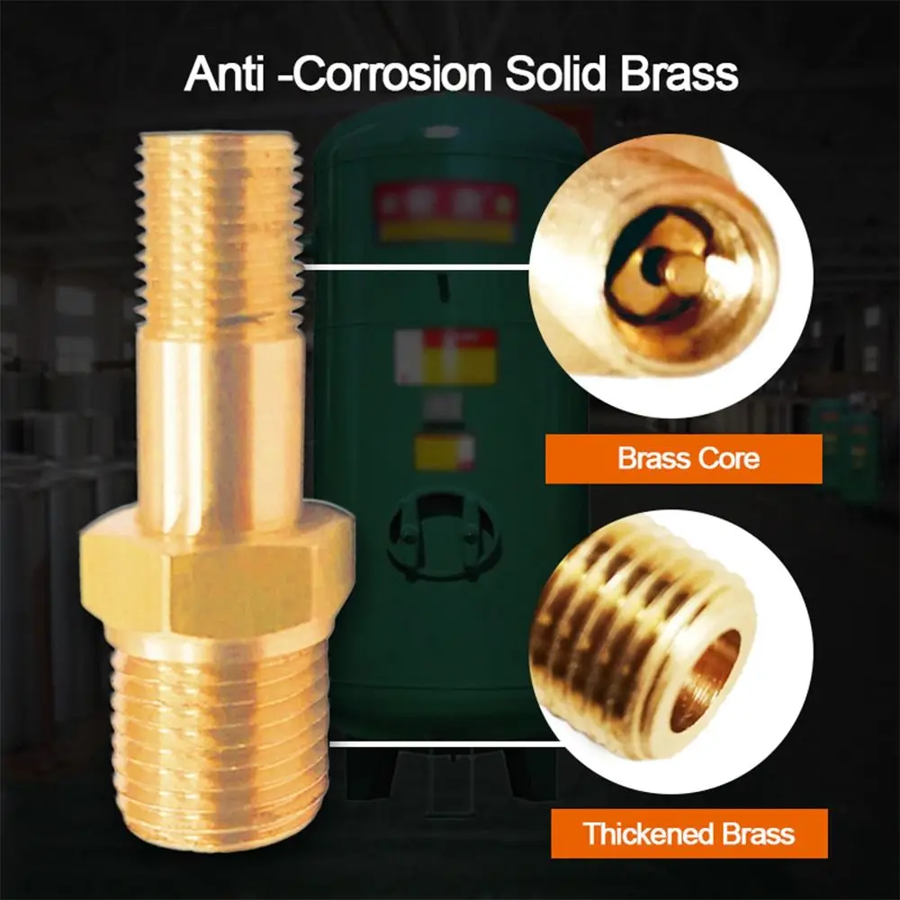 Practical 1/4 NPT 1/8 NPT M10 Air Compressor Tanks Fill Valve Anti-Corrosion Brass Schrader Valve Tire Copper Valve