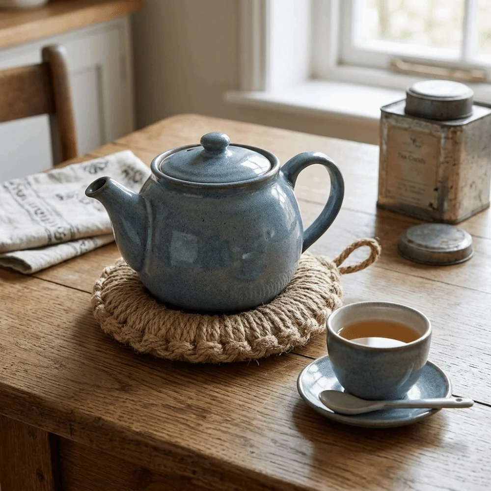 Heat‑blocking Rope Coaster Handmade Thickened Cup Pad Firmly Knitted Without Loose Threads Trivet Tabletop Decoration