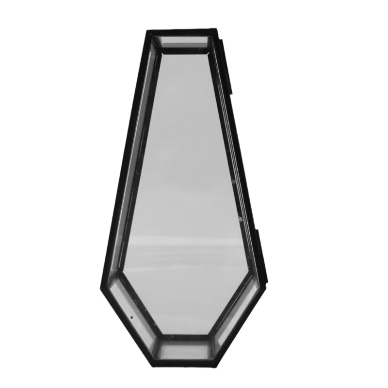 

Delicate Gothic Miniature Coffin Shaped Glass Display Box for Spooky Home Accent 3XUA