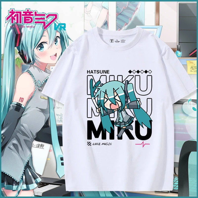 Hatsune Miku t-shirt periferica Virtual Idol stampa Cute Cartoon Cosplay Summer Casual Cotton Streetwear Tees regali di compleanno