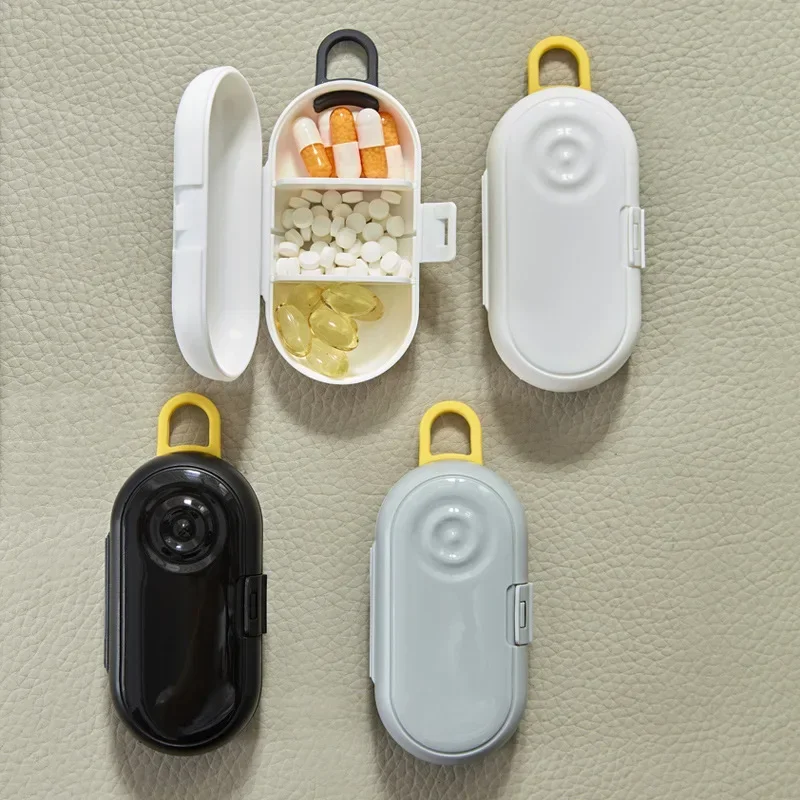 صندوق حبوب صغير محمول مقاوم للماء أقراص زجاجة دواء فيتامين علب حبوب زيوت السمك حاوية منظم تخزين حبوب منع الحمل
