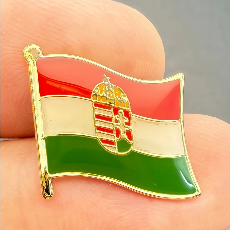 Hungary Flag Metal Soft Enamel Lapel Badge Pins Brooches
