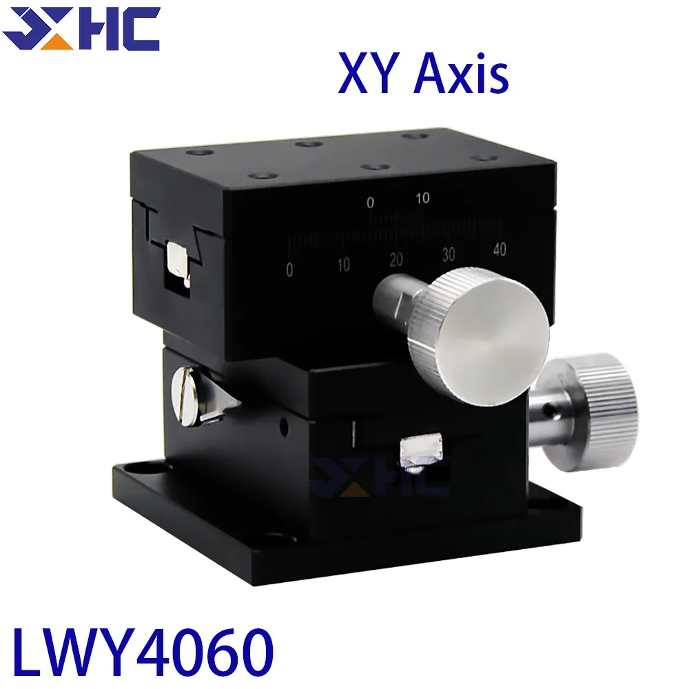 

XY Axis LWY4060 40*60mm Dovetail Groove High Precision Sliding Table Manual Shift Platform Gear Knob Adjust Slider Linear Guide